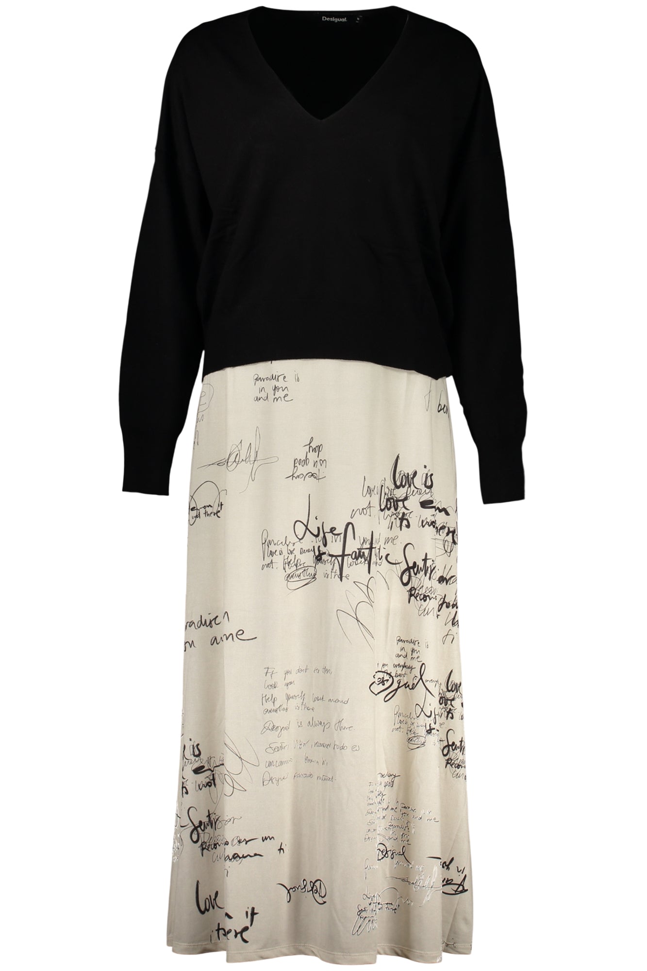 DESIGUAL WOMEN'S LONG DRESS WHITE