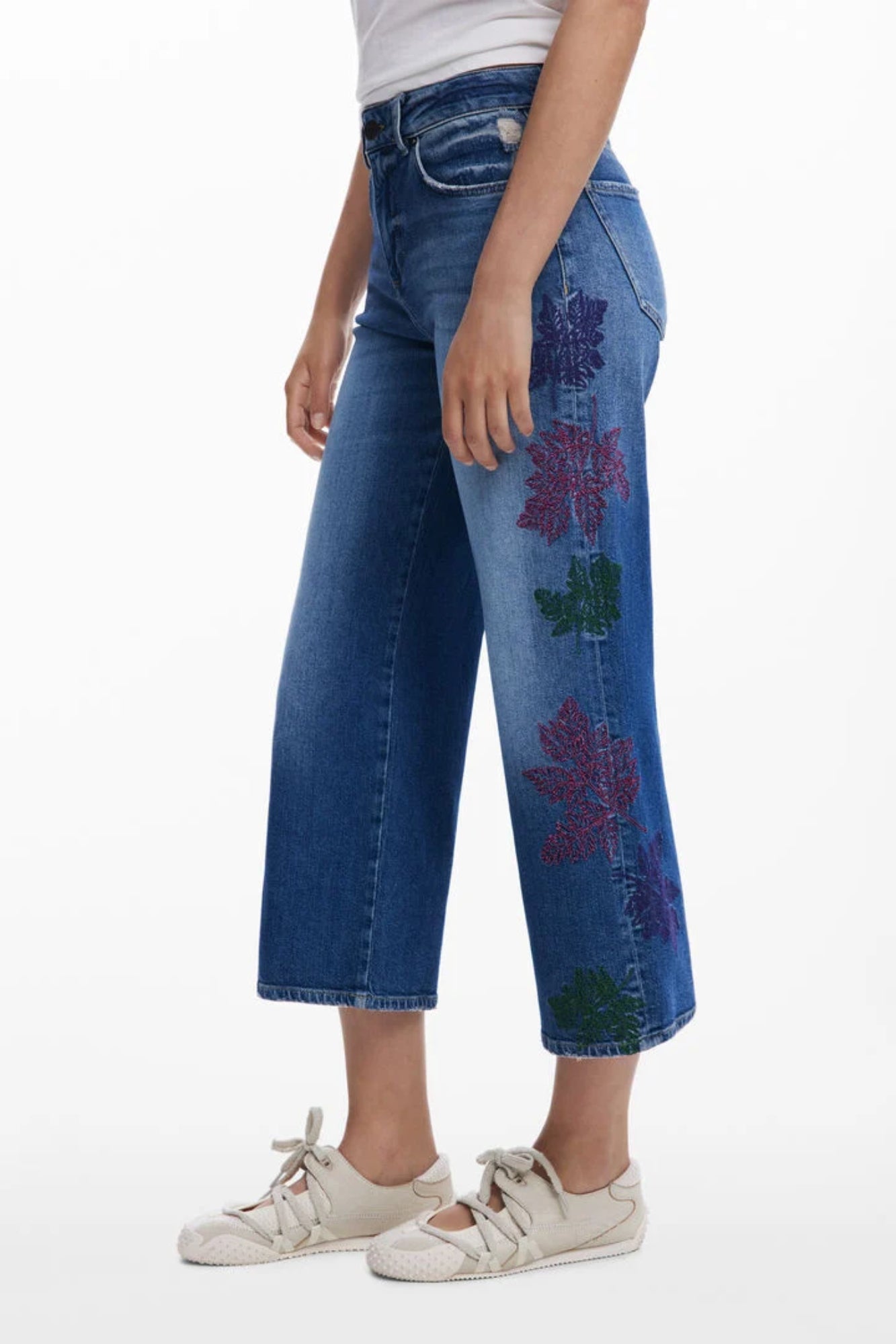 DESIGUAL WOMEN'S DENIM JEANS, BLUE