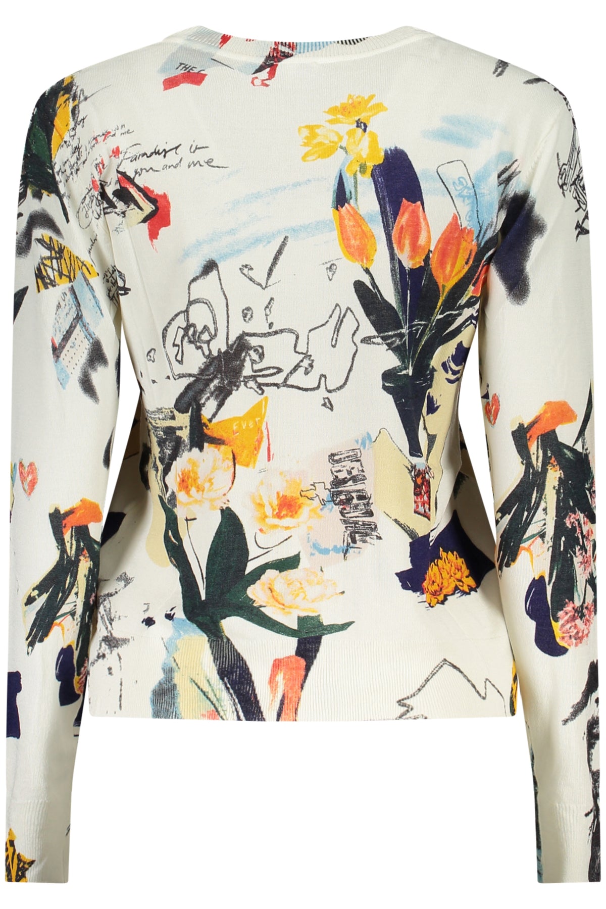 DESIGUAL WOMEN'S WHITE SWEATER