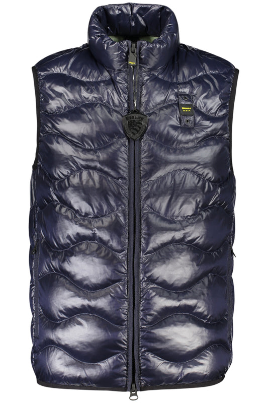BLAUER APPAREL MEN'S BLUE SLEEVELESS JACKET
