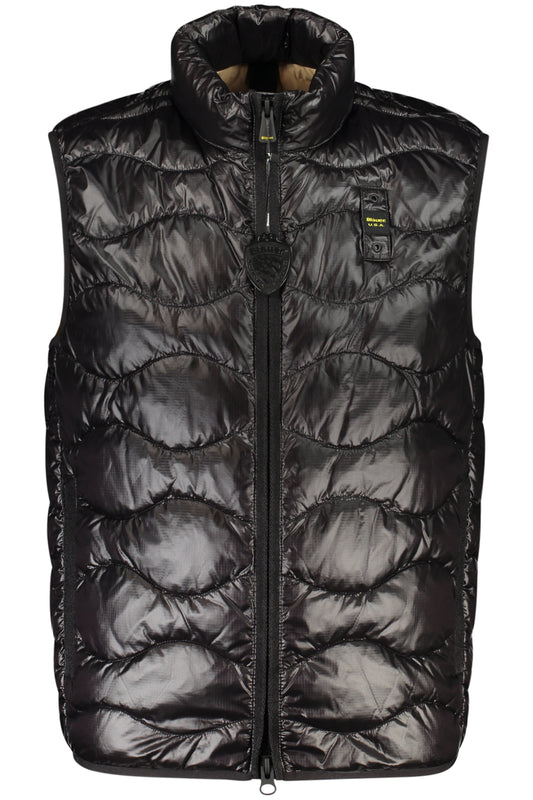 BLAUER APPAREL MEN'S BLACK SLEEVELESS JACKET