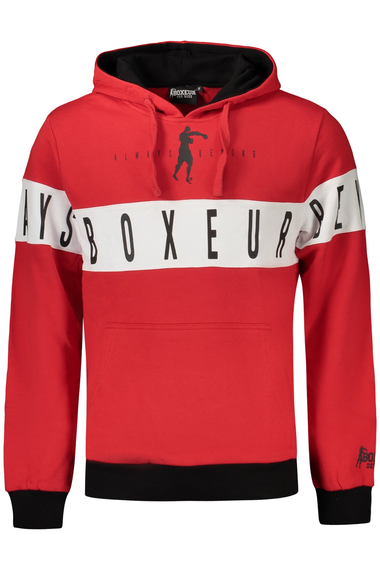 BOXEUR DES RUES MEN'S RED ZIP-UP SWEATSHIRT