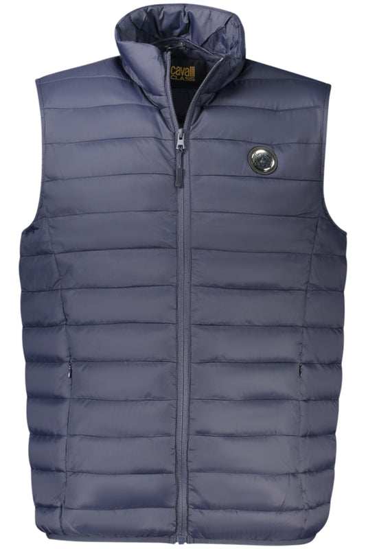 CAVALLI CLASS MEN'S BLUE SLEEVELESS JACKET