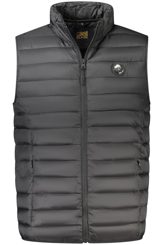 CAVALLI CLASS MEN'S BLACK SLEEVELESS JACKET