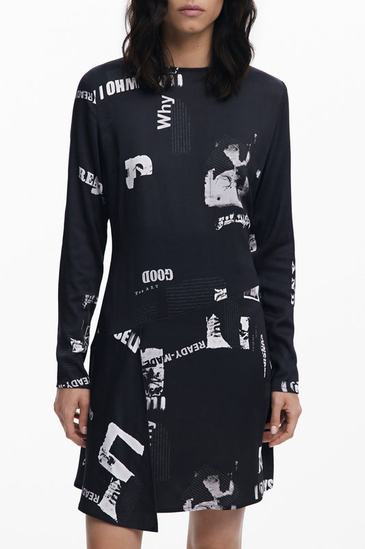 DESIGUAL WOMEN'S SHORT BLACK DRESS