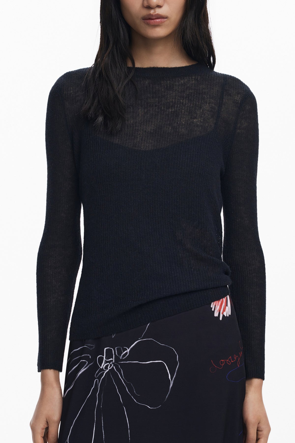 DESIGUAL WOMEN'S LONG BLACK DRESS