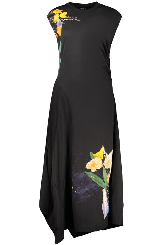 DESIGUAL WOMEN'S LONG BLACK DRESS