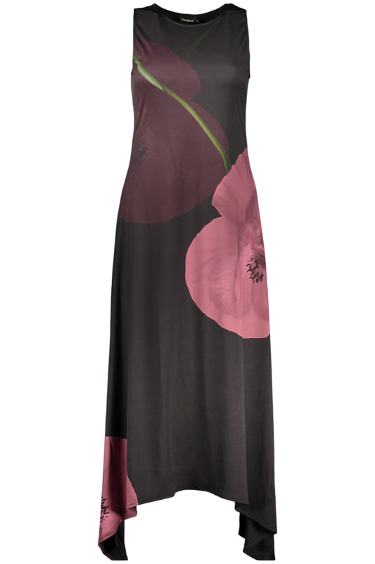 DESIGUAL WOMEN'S LONG BLACK DRESS