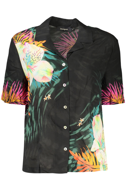 DESIGUAL WOMEN'S SHORT-SLEEVED SHIRT BLACK