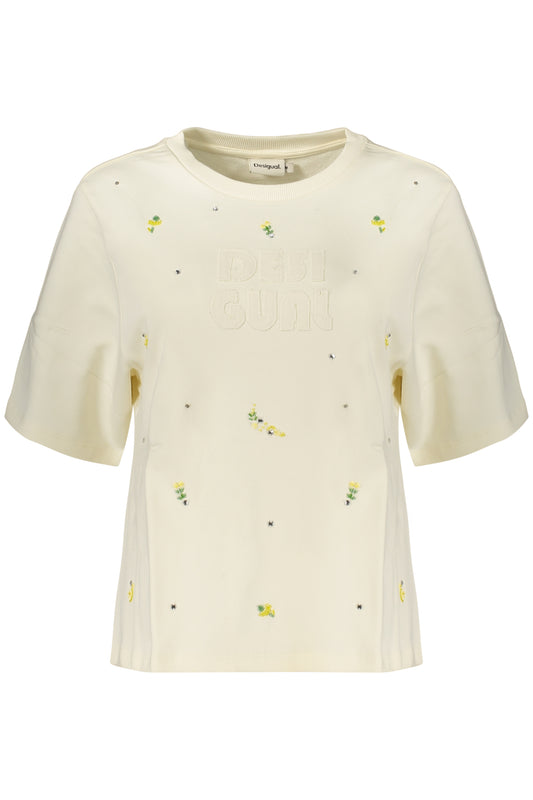 DESIGUAL WOMEN'S WHITE ZIP-UP SWEATSHIRT