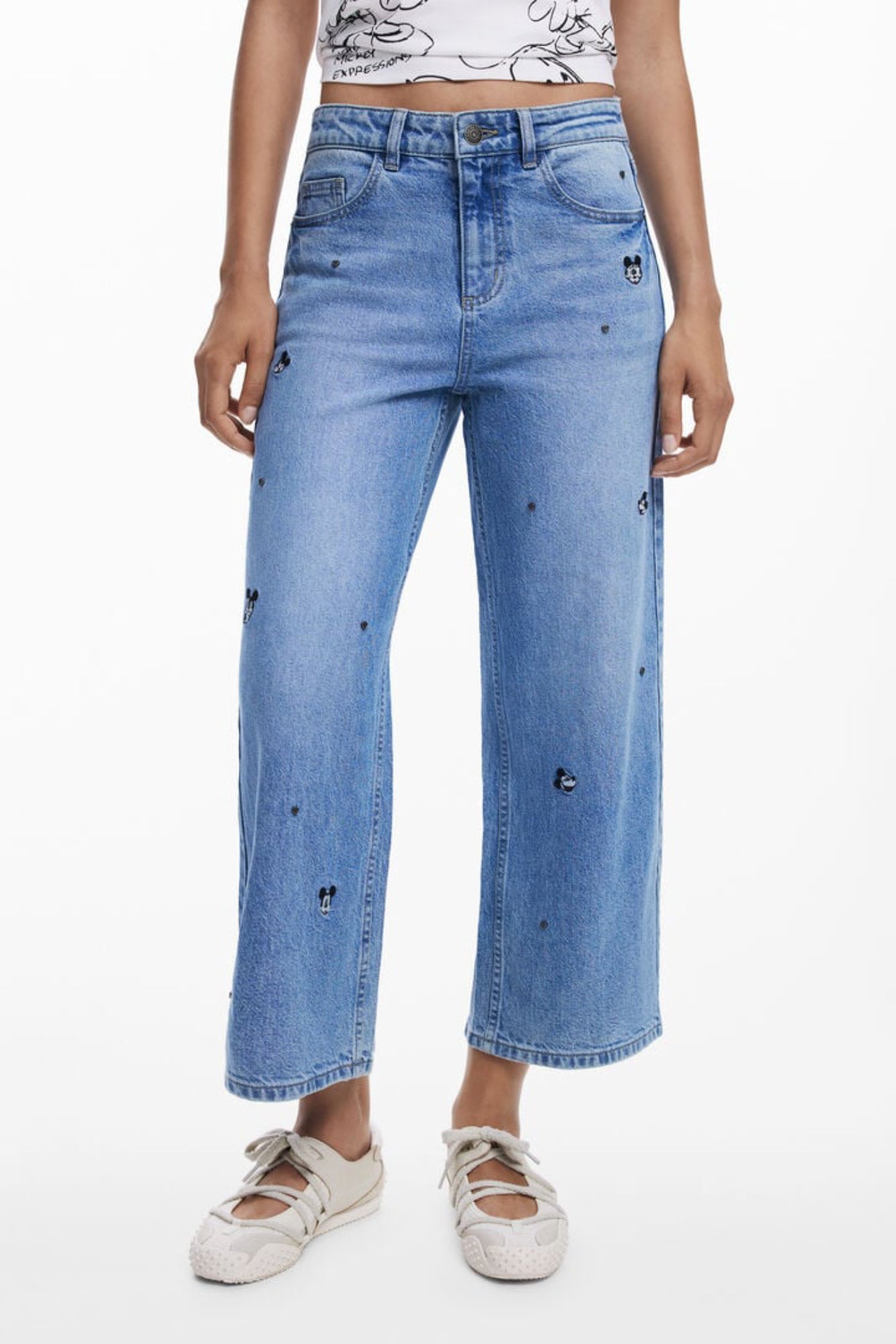 DESIGUAL WOMEN'S DENIM JEANS, BLUE