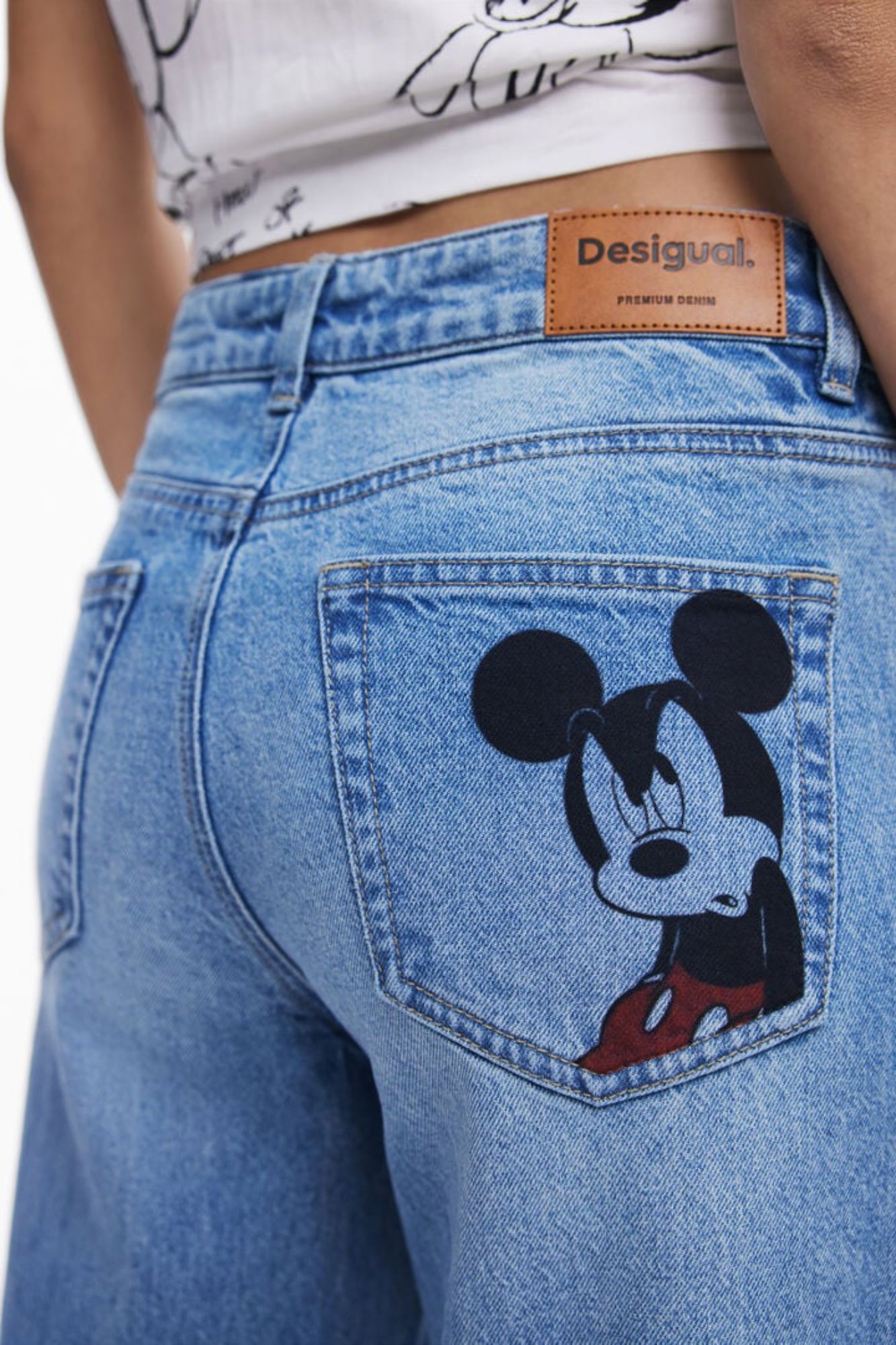 DESIGUAL WOMEN'S DENIM JEANS, BLUE