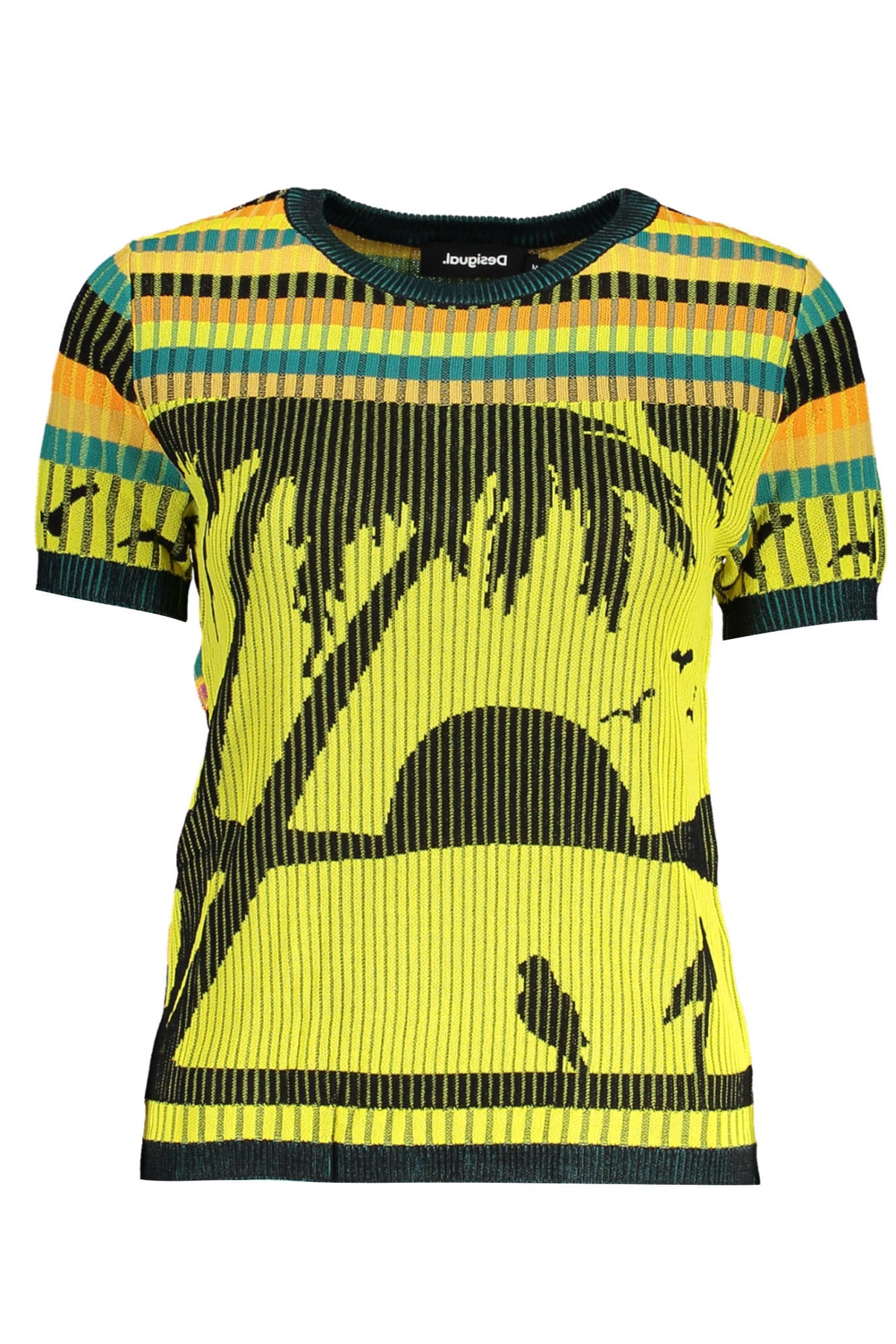 DESIGUAL WOMEN'S YELLOW SWEATER