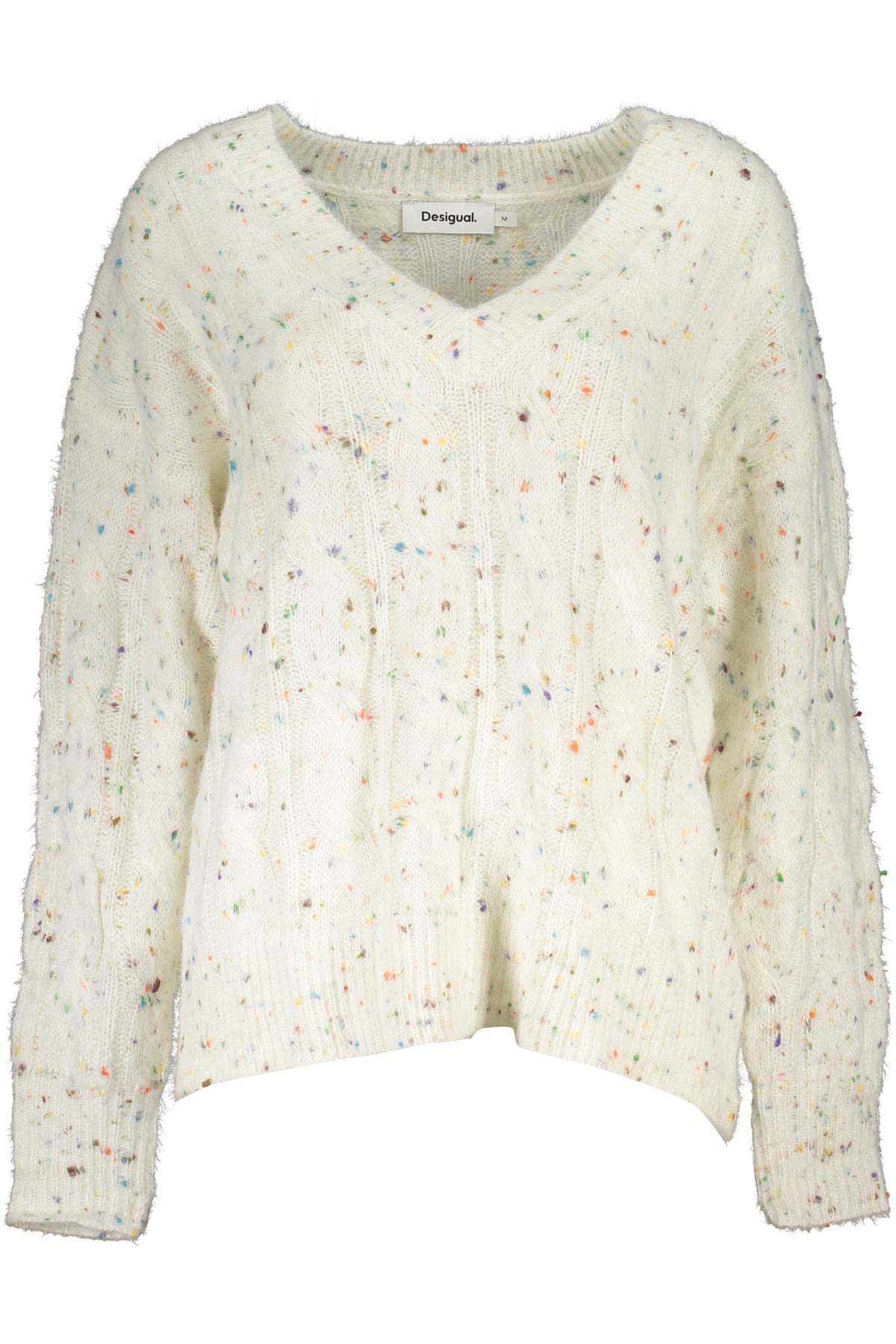 DESIGUAL WHITE WOMEN'S SWEATER