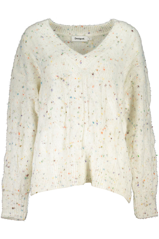 DESIGUAL WHITE WOMEN'S SWEATER