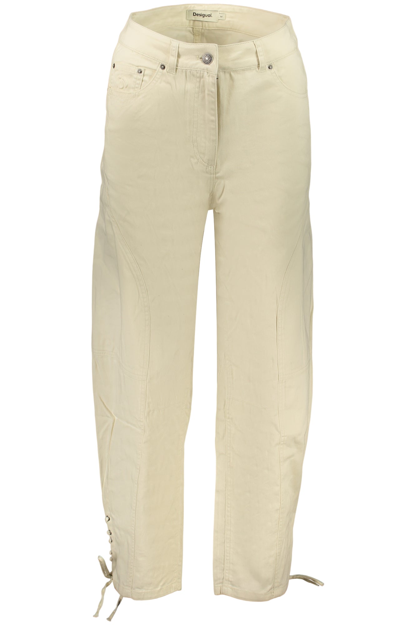 DESIGUAL WOMEN'S BEIGE TROUSERS
