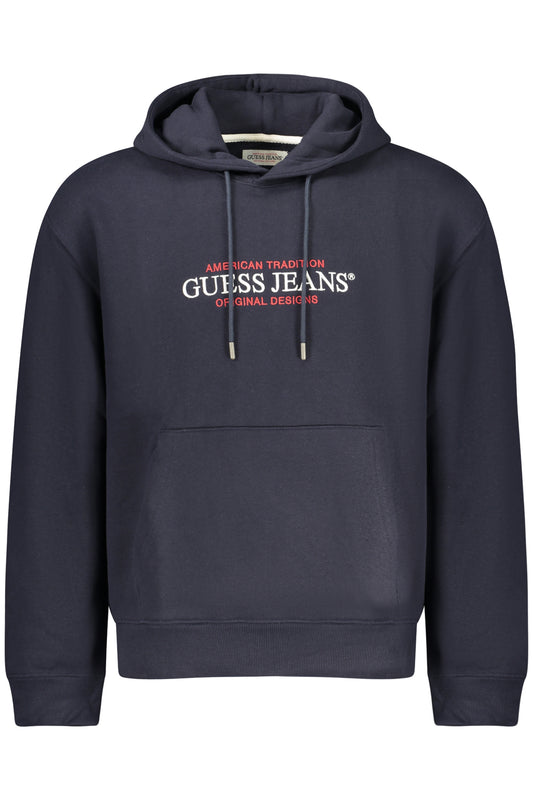 GUESS JEANS MEN'S BLUE ZIP-UP SWEATSHIRT