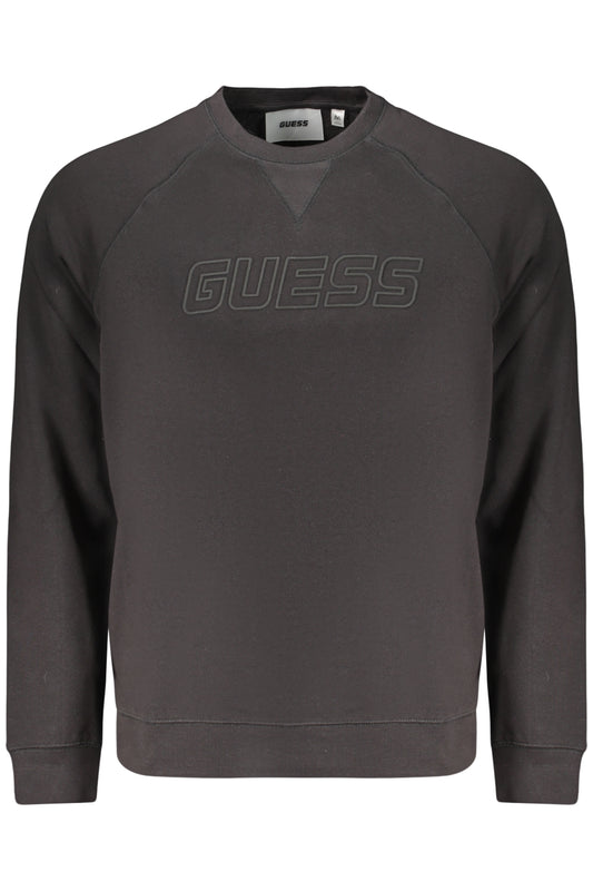 GUESS JEANS MEN'S BLACK ZIP-UP SWEATSHIRT