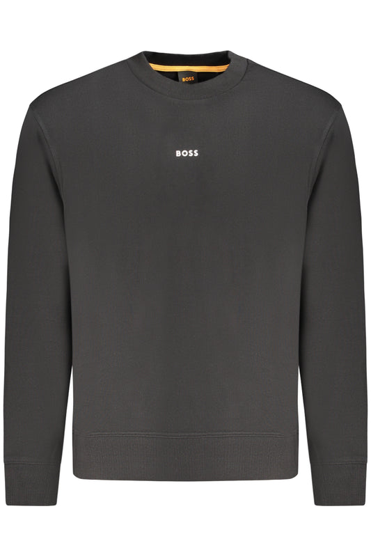 HUGO BOSS MEN'S BLACK ZIP-UP SWEATSHIRT