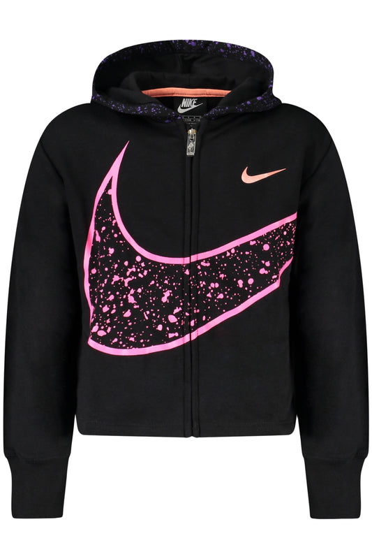 NIKE GIRLS' BLACK ZIP-UP SWEATSHIRT
