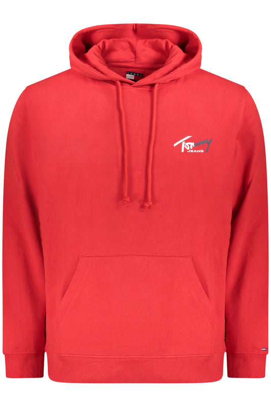 TOMMY HILFIGER MEN'S RED ZIP-UP SWEATSHIRT